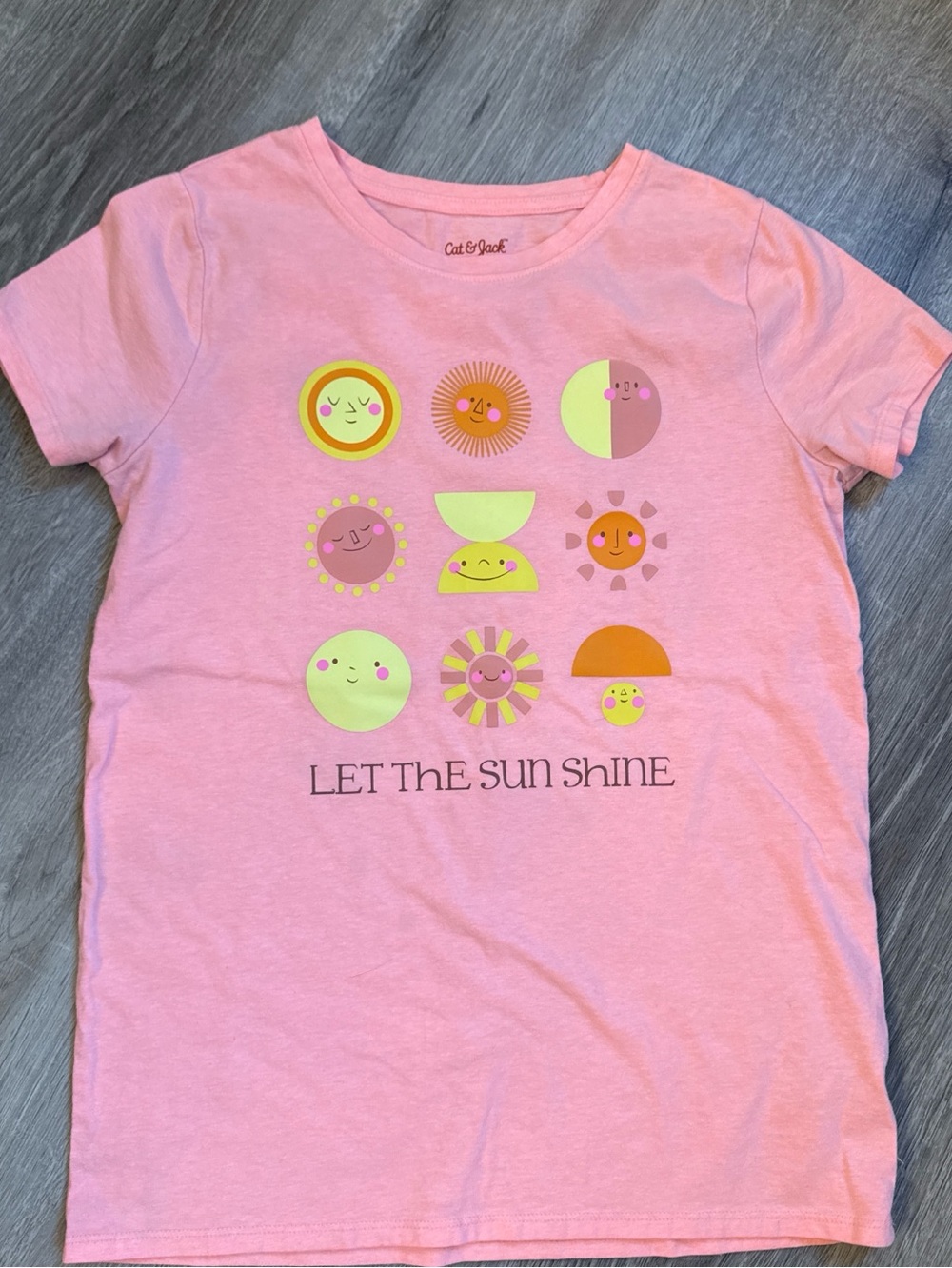 Cat & Jack Pink Short-Sleeve 'Let The Sun Shine' Graphic Tee